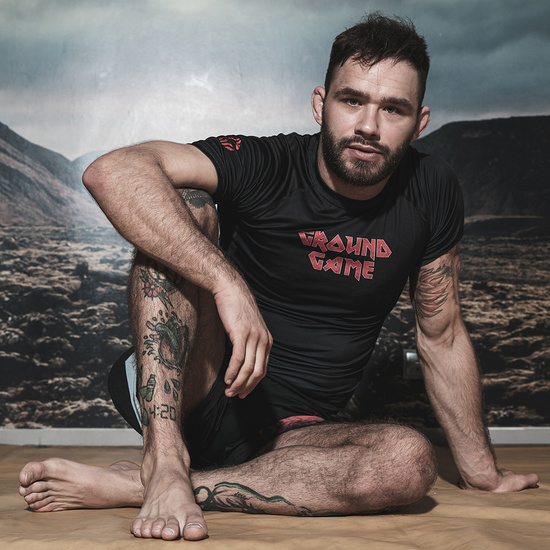 Rashguard z krótkim rękawem męski Ground Game Inferno Czarny