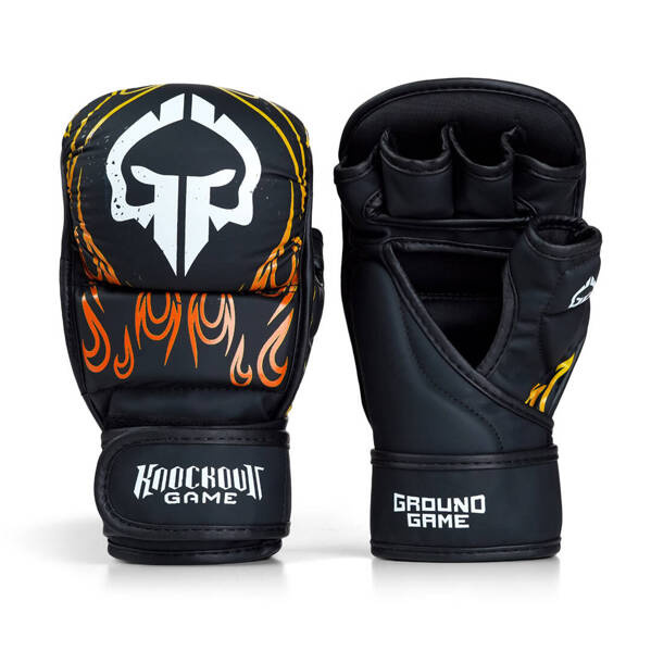 Rękawice sparingowe Ground Game MMA Flames Czarne