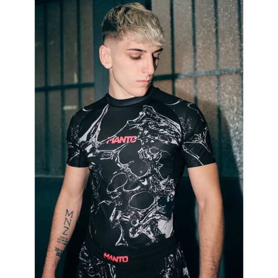 Rashguard z krótkim rękawem męski Manto Flux Czarny