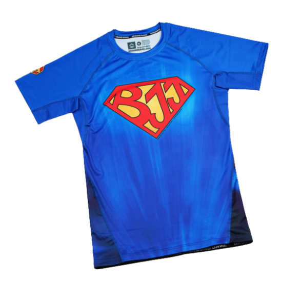 Rashguard z krótkim rękawem męski Ground Game Super Grappler Niebieski