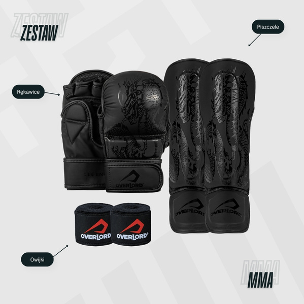 Zestaw treningowy do MMA Czarny Set