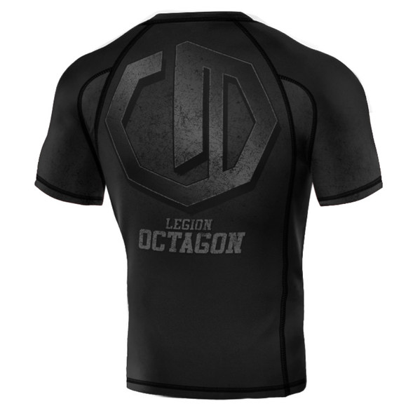 Rashguard męski z krótkim rękawem Octagon Legion Premium Conquest Czarny