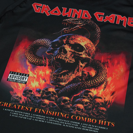 Rashguard z krótkim rękawem męski Ground Game Inferno Czarny