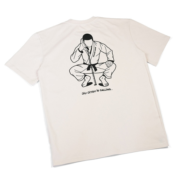Koszulka męska Ground Game Jiu Jitsu is Calling x Noize Oversize Bezowy