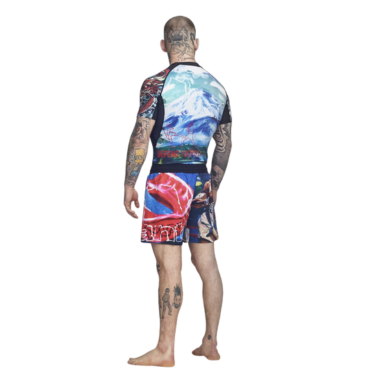Rashguard z krótkim rękawem męski Manto Ivo Czarny