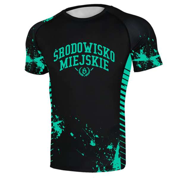 Rashguard męski Środowisko Miejskie Breakdown Czarny/Miętowy