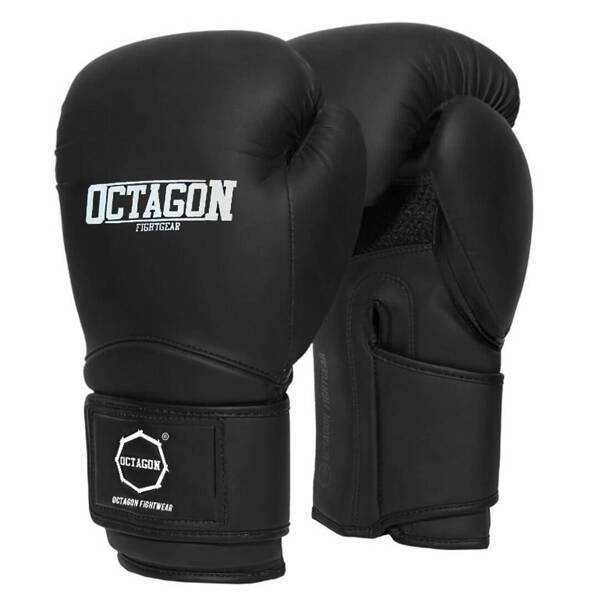 Rękawice bokserskie Octagon Matt Czarne/Białe