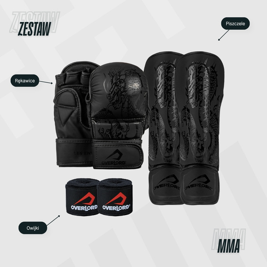 Zestaw treningowy do MMA Czarny Set