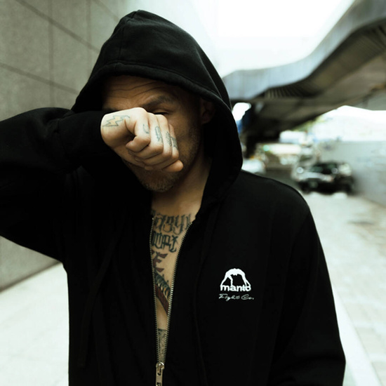 Bluza męska rozpinana z kapturem Manto Fight Company Czarna