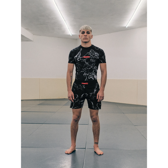 Rashguard z krótkim rękawem męski Manto Flux Czarny