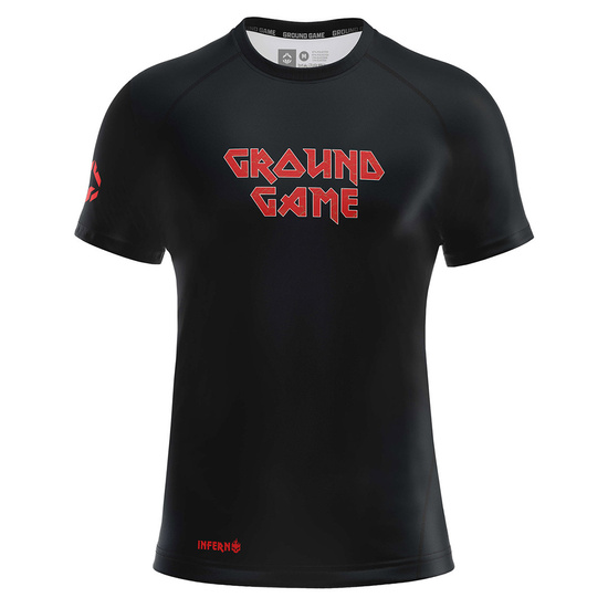 Rashguard z krótkim rękawem męski Ground Game Inferno Czarny