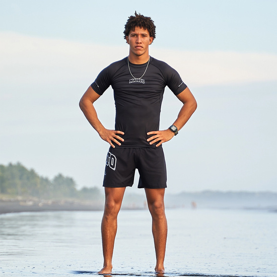 Rashguard z krótkim rękawem męski Manto Varsity Czarny