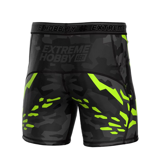 Spodenki Vale Tudo męskie Extreme Hobby Black Panther Limonka