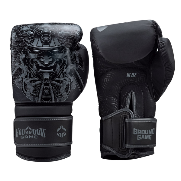 Rękawice bokserskie treningowe Ground Game Samurai Shadow Czarne
