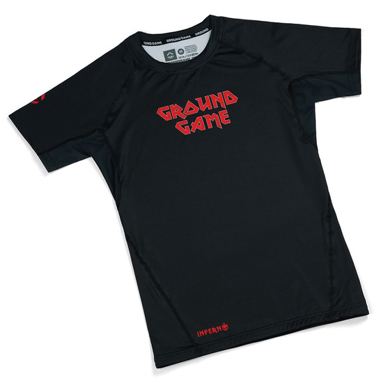 Rashguard z krótkim rękawem męski Ground Game Inferno Czarny