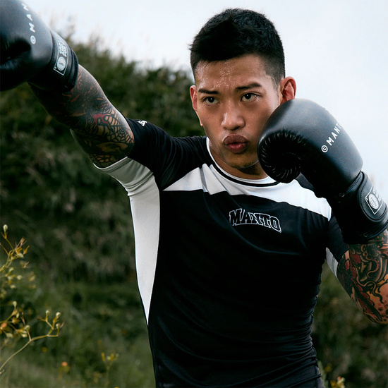 Rashguard z krótkim rękawem męski Manto Ranked 25 Biały
