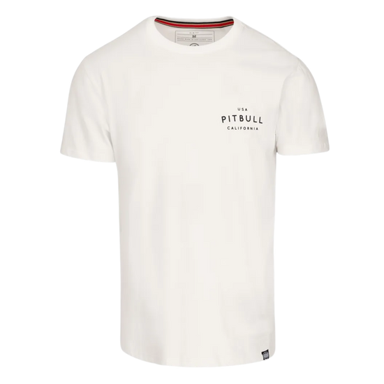Koszulka męska Pit Bull Slim Fit USA CAL Off White