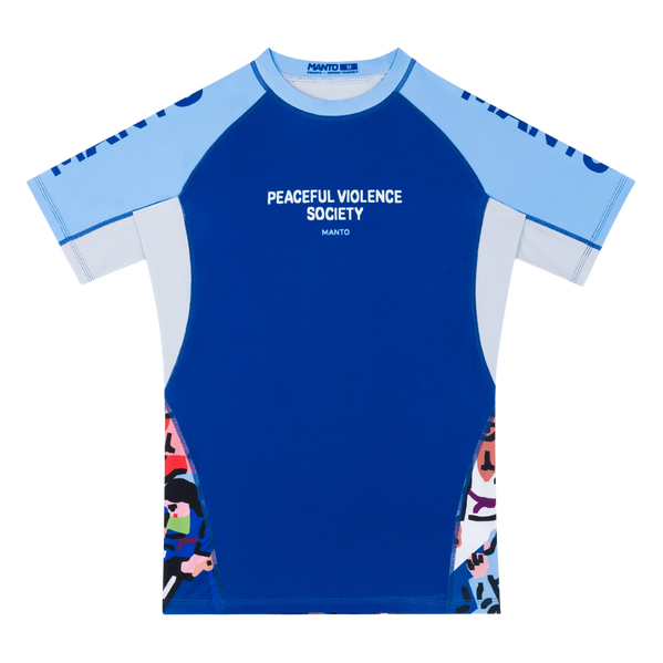Rashguard z krótkim rękawem męski Manto GYM 3.0 Niebieski