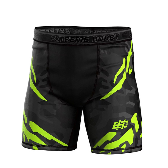 Spodenki Vale Tudo męskie Extreme Hobby Black Panther Limonka