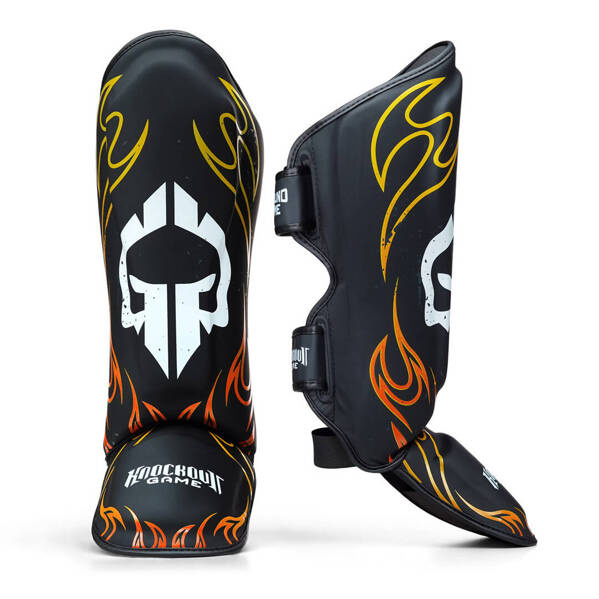 Ochraniacze na piszczele Ground Game Flames Czarne