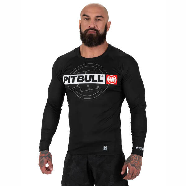 Rashguard z długim rękawem męski Pit Bull Hilltop Sports Czarny