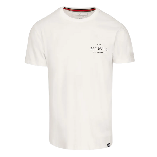Koszulka męska Pit Bull Slim Fit USA CAL Off White