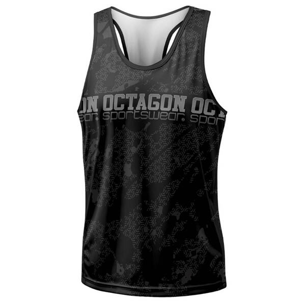 Tank top sportowy męski Octagon Geo Grunge Czarny