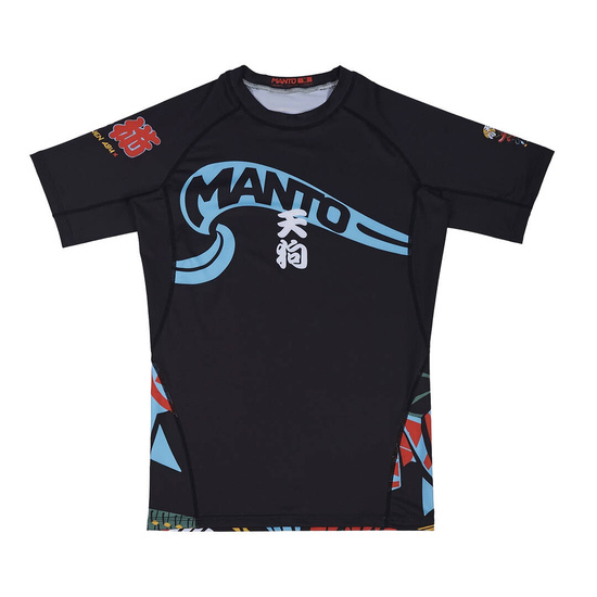 Rashguard z krótkim rękawem męski Manto Tengu Czarny