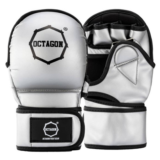 Rękawice sparingowe MMA Octagon Metallic Srebrne